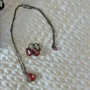 Elegant Pink Teardrop sorrelli Jewelry Set Pink